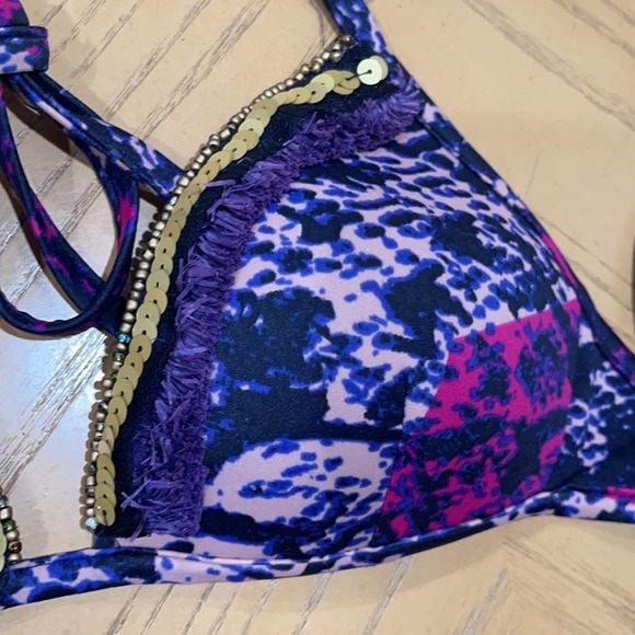 0290 Zingara Blue and Pink Cheeky Bikini - Picture 4 of 14